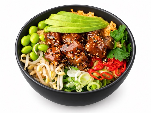 Teriyaki-glazed poke bowl